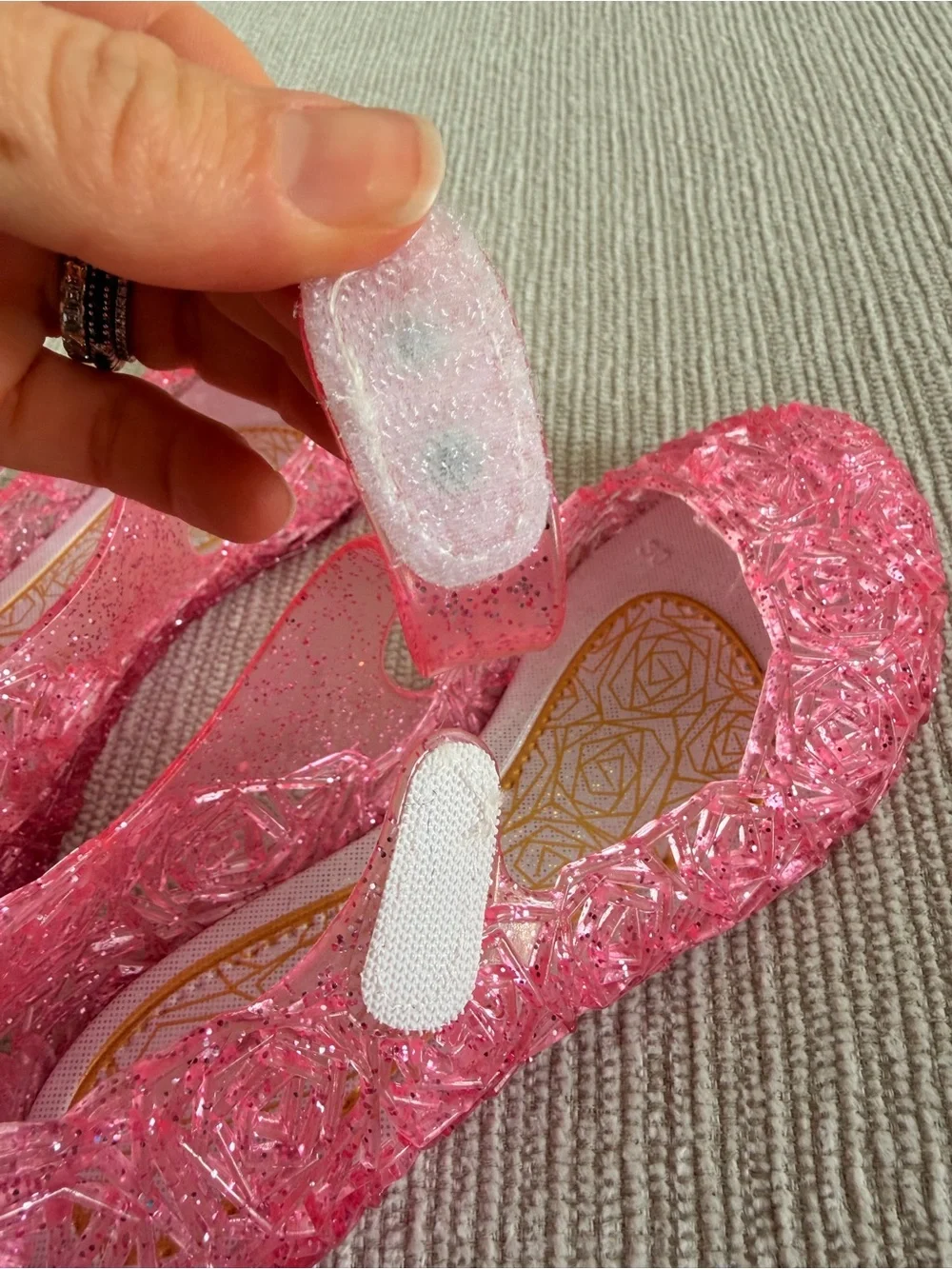 Girls Sparkling Pink Jelly Mary Jane Sandals 30/12T